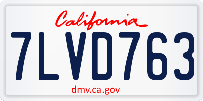 CA license plate 7LVD763