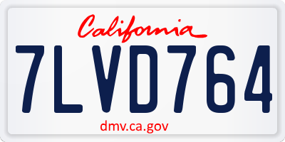 CA license plate 7LVD764