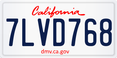 CA license plate 7LVD768