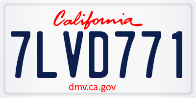 CA license plate 7LVD771