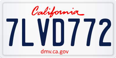 CA license plate 7LVD772