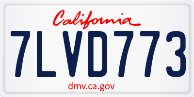 CA license plate 7LVD773