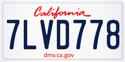CA license plate 7LVD778