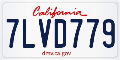 CA license plate 7LVD779