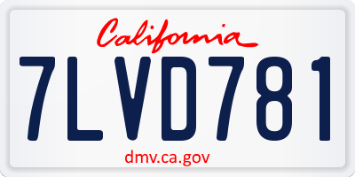 CA license plate 7LVD781