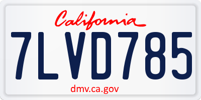 CA license plate 7LVD785