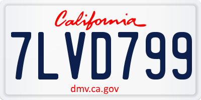 CA license plate 7LVD799