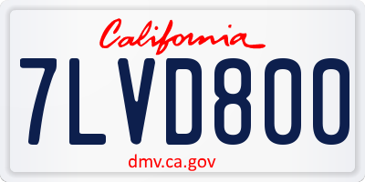 CA license plate 7LVD800