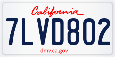 CA license plate 7LVD802