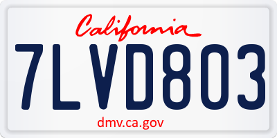 CA license plate 7LVD803