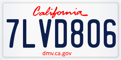 CA license plate 7LVD806