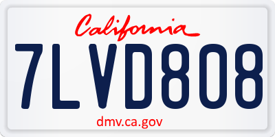 CA license plate 7LVD808