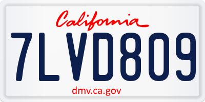 CA license plate 7LVD809