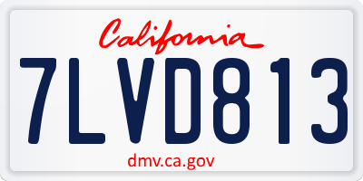 CA license plate 7LVD813