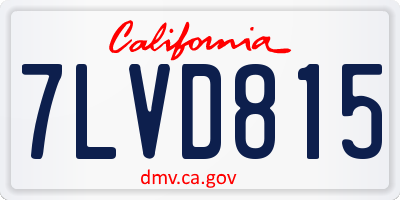 CA license plate 7LVD815