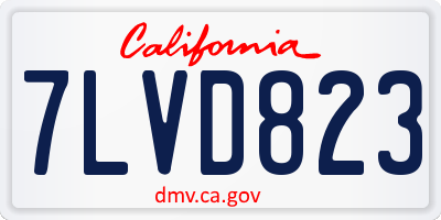 CA license plate 7LVD823