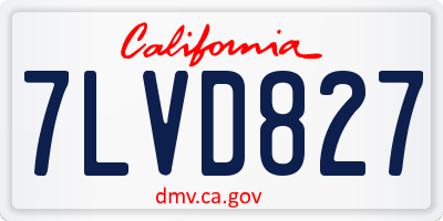 CA license plate 7LVD827