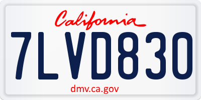 CA license plate 7LVD830