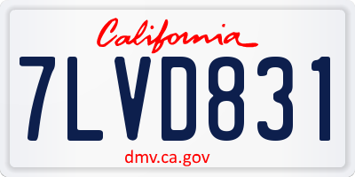 CA license plate 7LVD831