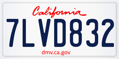 CA license plate 7LVD832