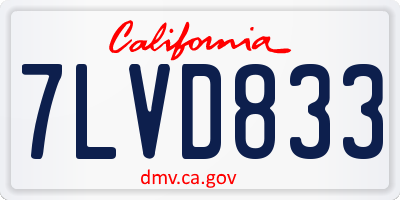 CA license plate 7LVD833