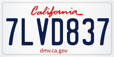 CA license plate 7LVD837