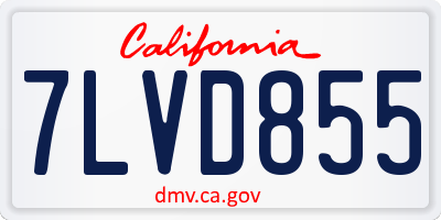 CA license plate 7LVD855