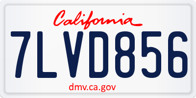 CA license plate 7LVD856