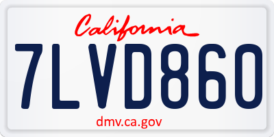 CA license plate 7LVD860