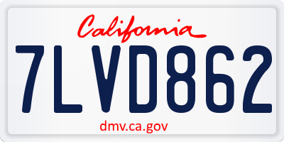 CA license plate 7LVD862