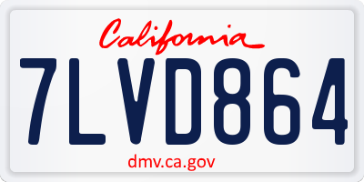 CA license plate 7LVD864
