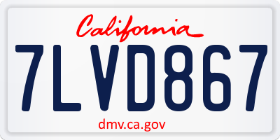 CA license plate 7LVD867