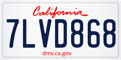CA license plate 7LVD868