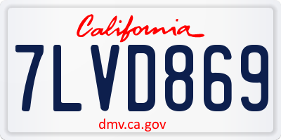 CA license plate 7LVD869