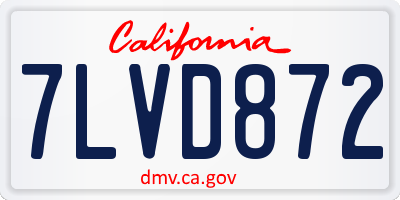 CA license plate 7LVD872