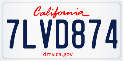 CA license plate 7LVD874