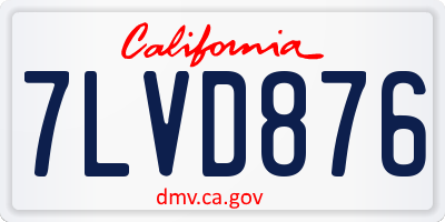 CA license plate 7LVD876