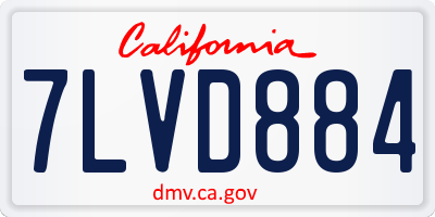 CA license plate 7LVD884