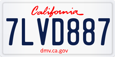 CA license plate 7LVD887