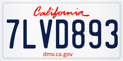 CA license plate 7LVD893