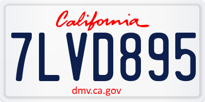 CA license plate 7LVD895
