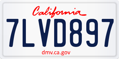 CA license plate 7LVD897