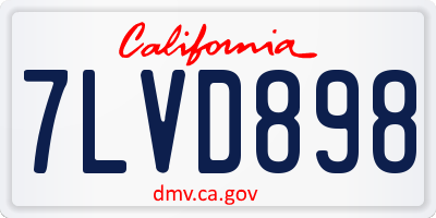 CA license plate 7LVD898