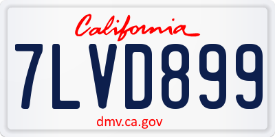 CA license plate 7LVD899