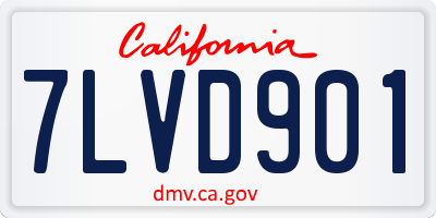 CA license plate 7LVD901