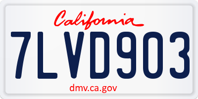 CA license plate 7LVD903