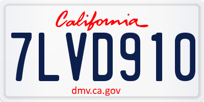 CA license plate 7LVD910