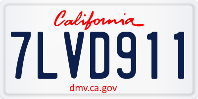CA license plate 7LVD911