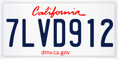 CA license plate 7LVD912