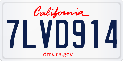 CA license plate 7LVD914